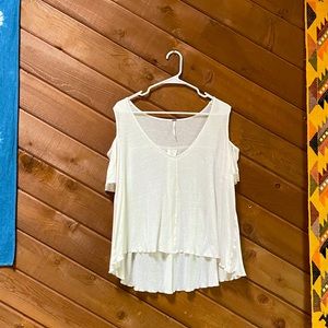 Free People Cold Shoulder V-Neck Top